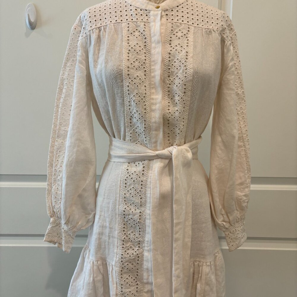 Joie Ivory Linen Mini Dress Size : 0